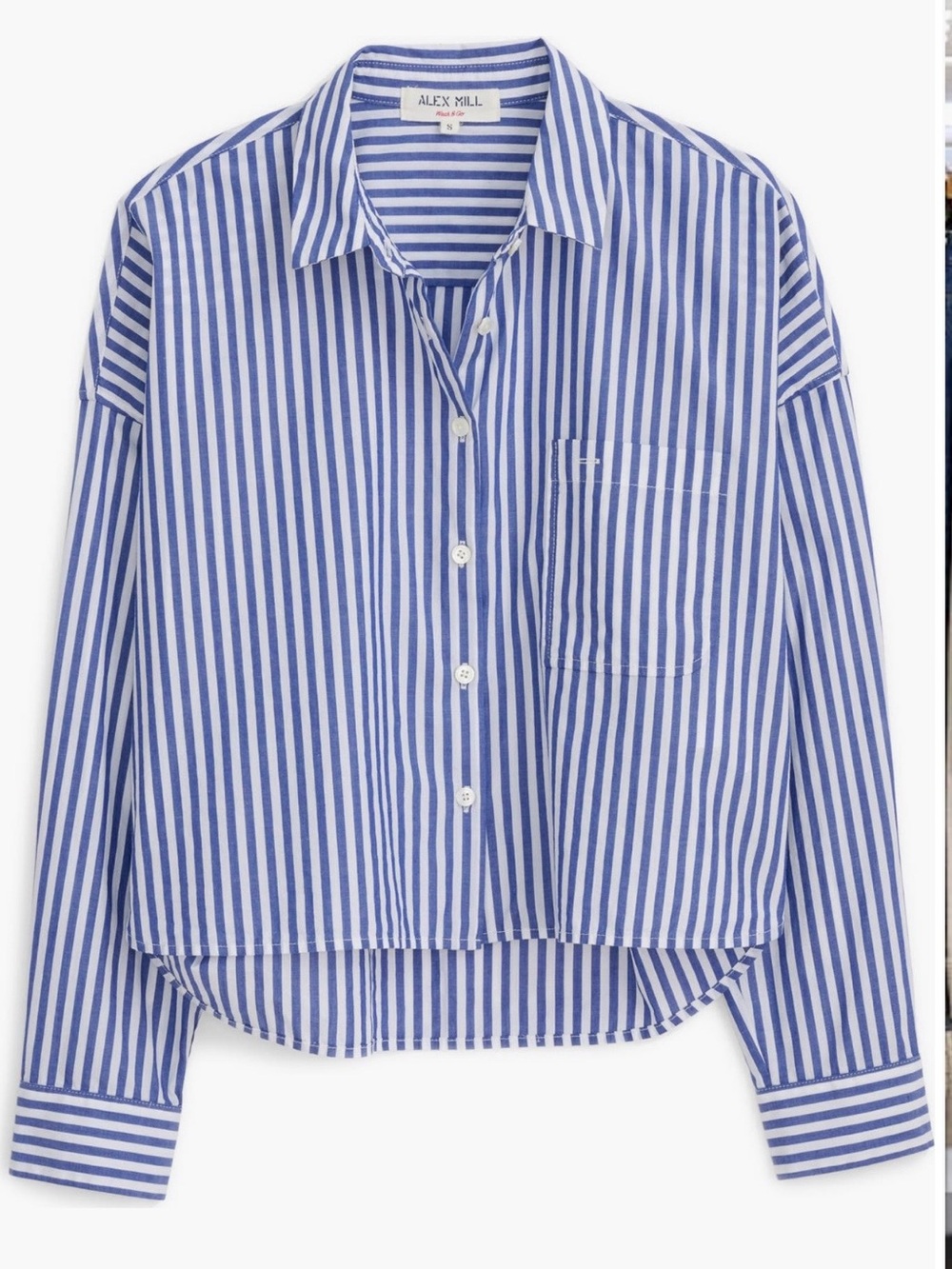 Alex Mill Women’s Jo Blue & White Striped Collared Button-Down, size XS